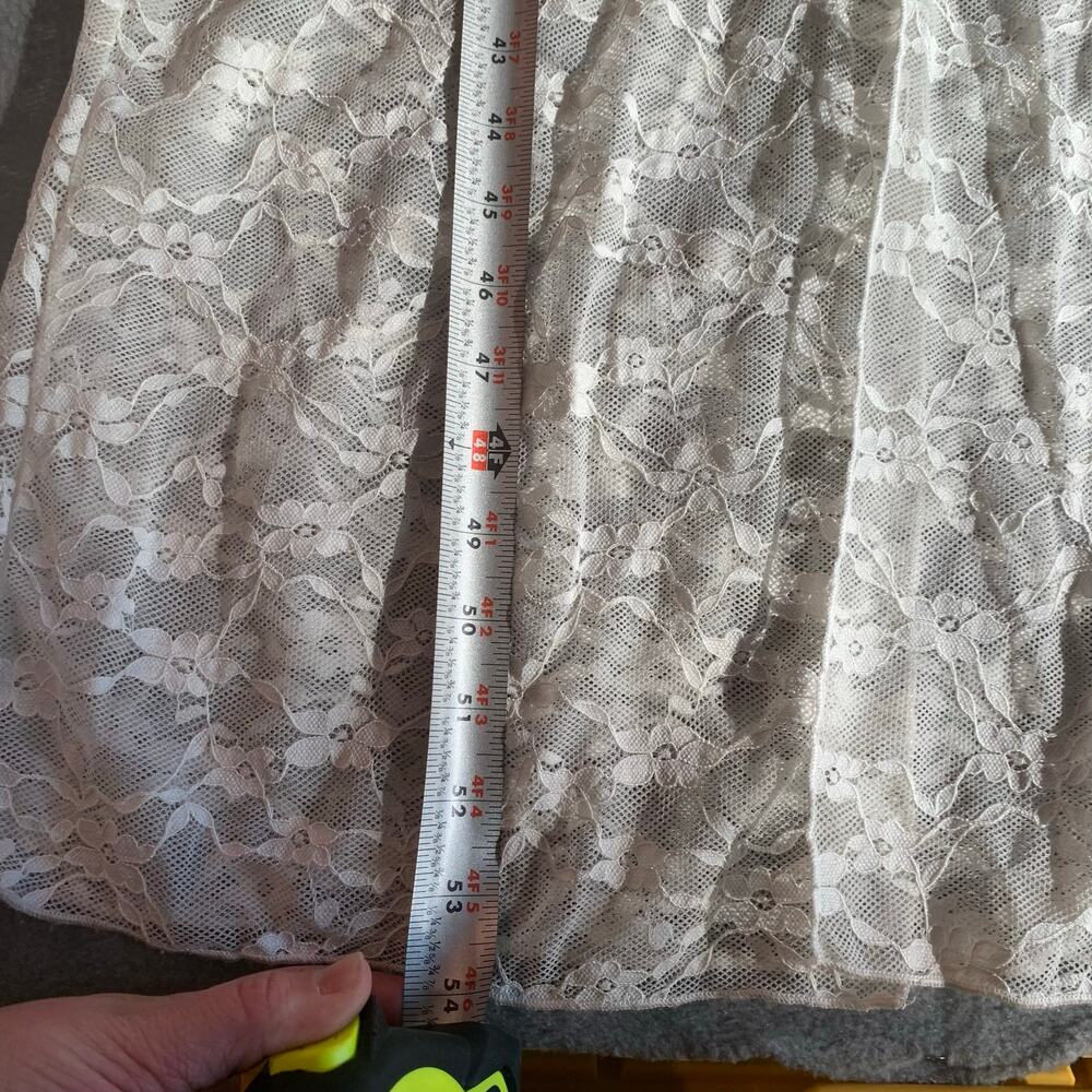 Fairycore White Lace Maxi Y2K Cottagecore Sheer Romantic Boho No Size - Picture 4 of 5